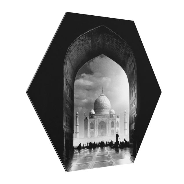 quadros preto e branco para decoração The Gateway To The Taj Mahal