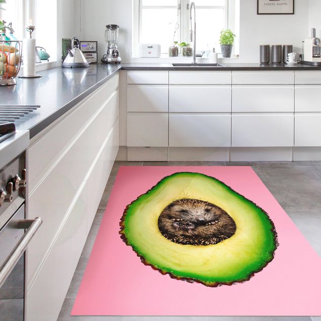 tapete para sala moderno Avocado With Hedgehog