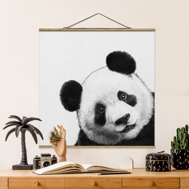 Quadros ursos Illustration Panda Black And White Drawing