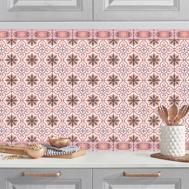 decoraçao para parede de cozinha Geometrical Tile Mix Cross Orange