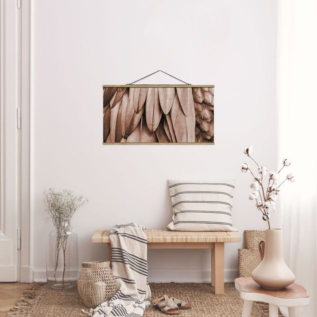 quadros decorativos para sala modernos Feathers In Rosegold