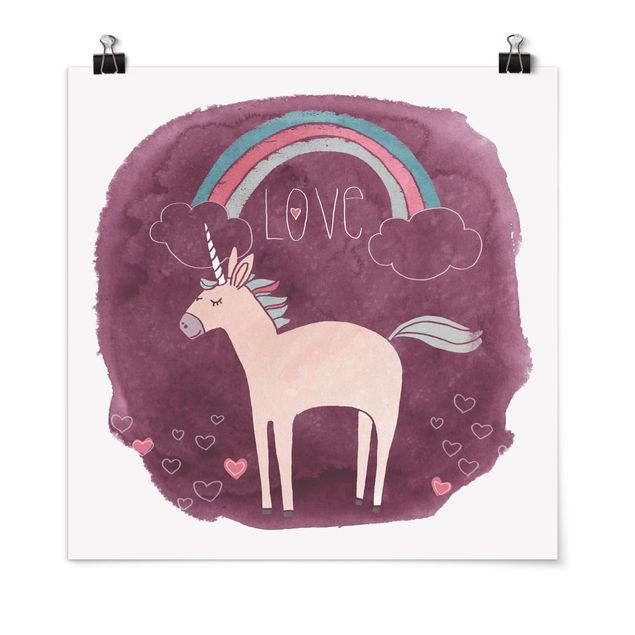 Posters animais Unicorn Troop - Love
