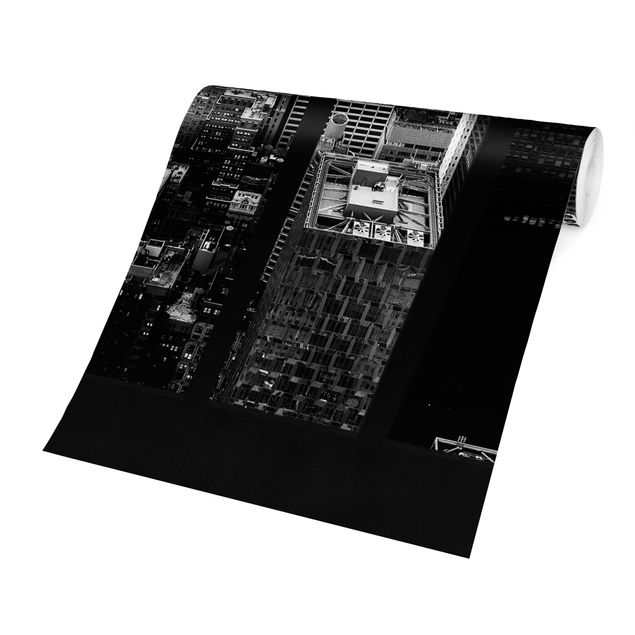 papel de parede urbano Window Manhattan Skyline Black And White