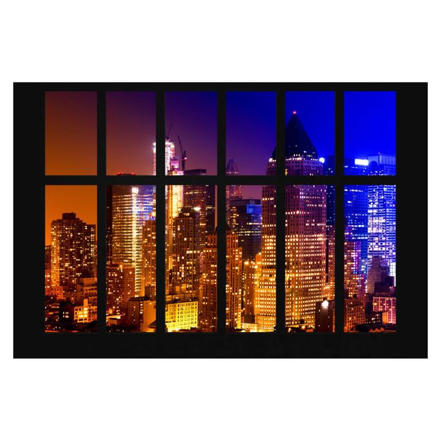 Papel de parede cidades Window Manhattan Sunrise