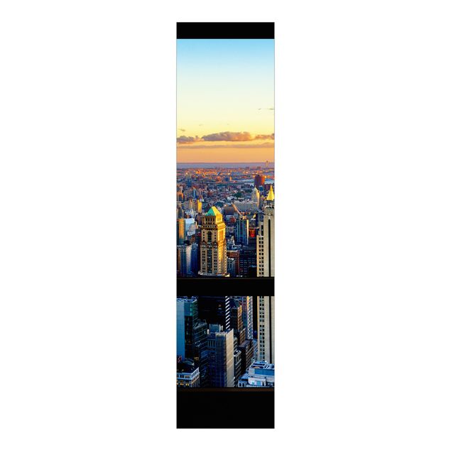 Painéis deslizantes cidades e paisagens urbanas Window view - Sunrise New York
