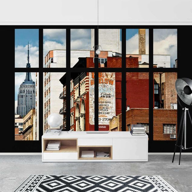 Papel de parede 3D Window View Of New York Building