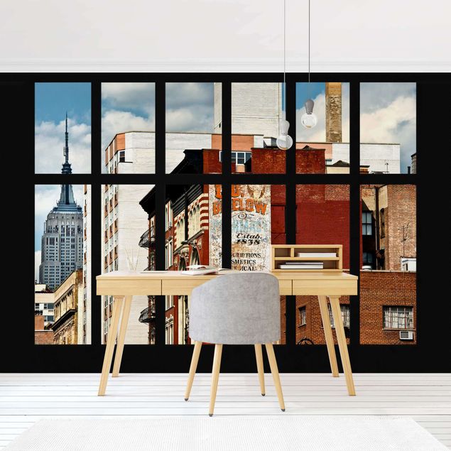 papel de parede moderno Window View Of New York Building