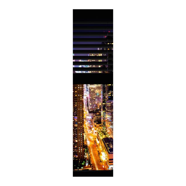Painéis japoneses cidades e paisagens urbanas Window View Blinds - Manhattan at night
