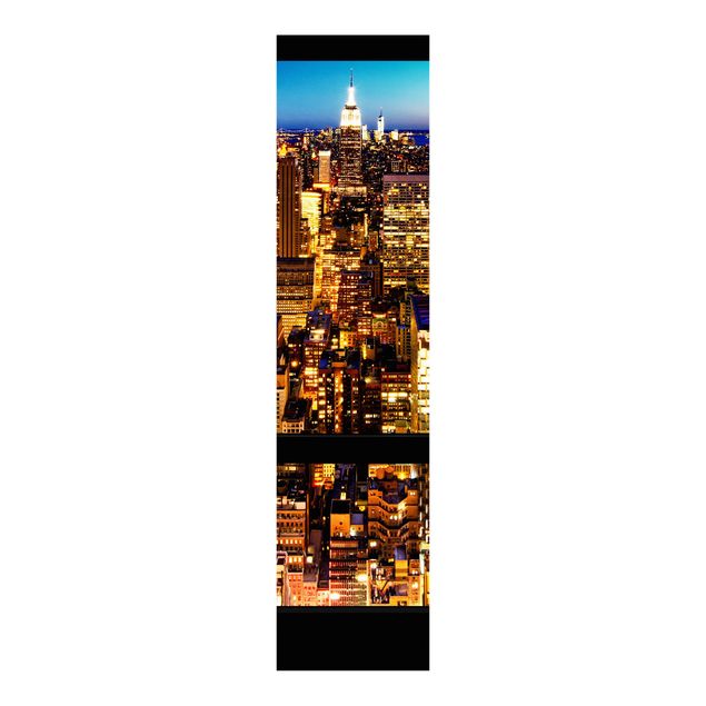 Painéis japoneses cidades e paisagens urbanas Window view New York at night