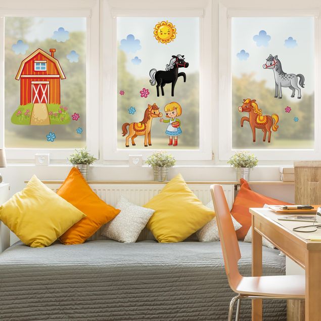Decoração para quarto infantil Farm Set with Horses