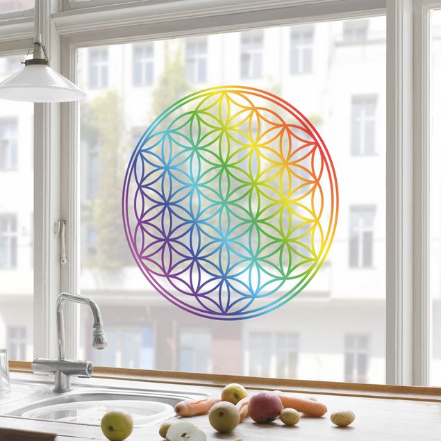 decoraçoes cozinha Flower of Life rainbow color