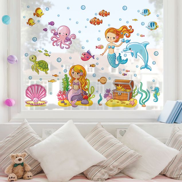 Autocolantes para vidros animais Mermaid - Underwater World Set