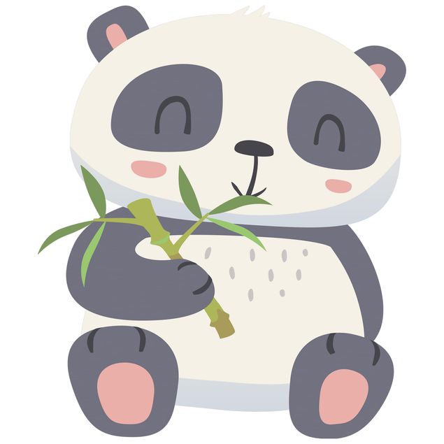 película autocolante Panda Munching On Bamboo