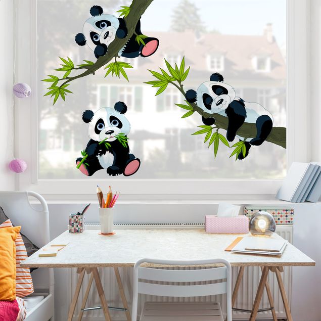 Autocolantes para vidros flores Panda set