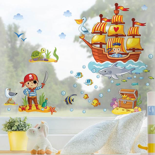Autocolantes para vidros animais Underwater World - Pirates Set