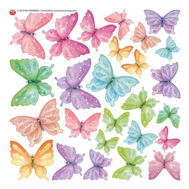 Autocolantes para vidros animais Set Glitter Butterflies