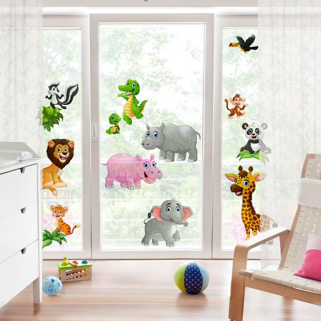 Autocolantes para vidros animais Jungle Animals