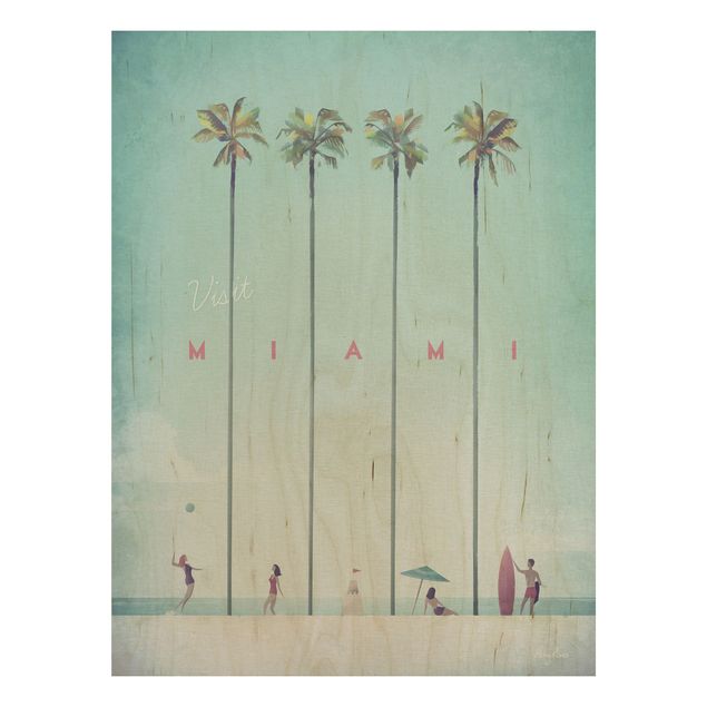 Quadros em madeira paisagens Travel Poster - Miami