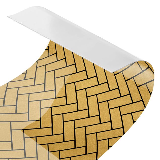 Revestimento de parede para duche Fish Bone Tiles - Golden Look Black Joints