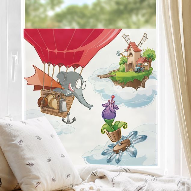 decoração para quartos infantis Flying Elephant Farm In The Clouds