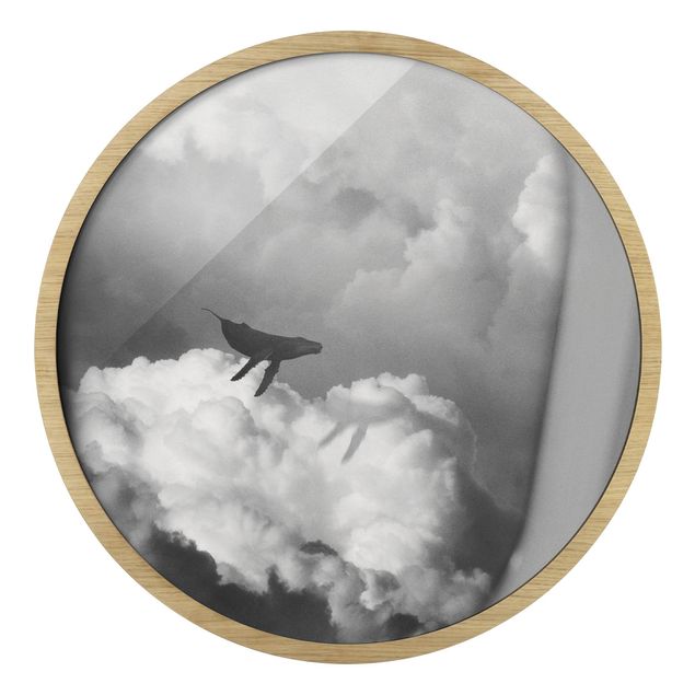 Quadros com moldura réplicas de quadros famosos Flying Whale Up In The Clouds