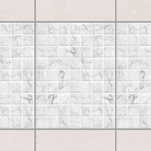 decoraçao cozinha Mosaic Tile Marble Look Bianco Carrara