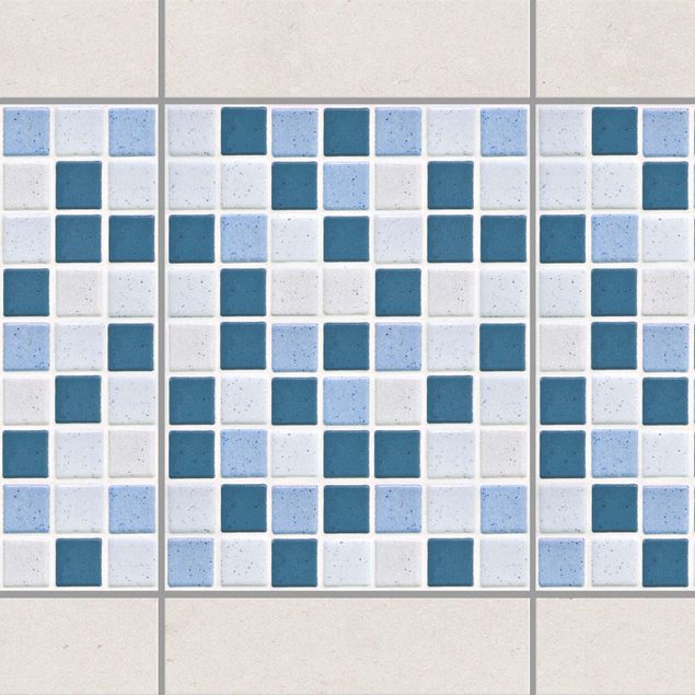 decoraçao para parede de cozinha Mosaic Tiles Blue Gray