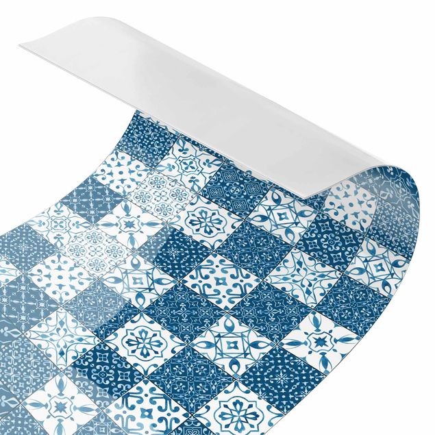 revestimento para cozinha Tile Pattern Mix Blue White