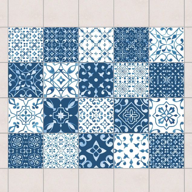 decoraçoes cozinha Multicolour Pattern Blue White