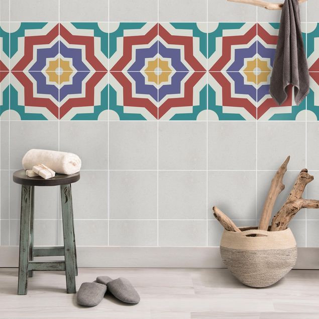 adesivos para azulejos 4 Moroccan tiles star pattern