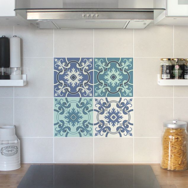 Películas para azulejos multicolorido 4 Spanish tiles turquoise