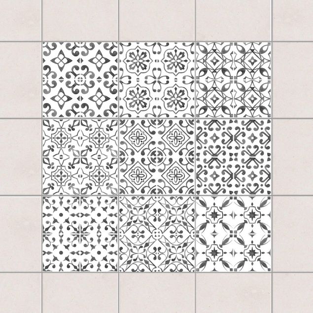 decoraçoes cozinha Gray White Pattern Series