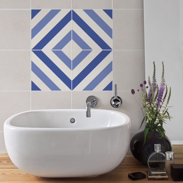 Películas para azulejos estilo marroquino Tile Sticker Set - Moroccan tiled backsplash from 4 tiles