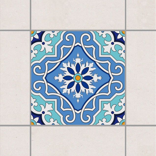 decoraçoes cozinha Mediterranean tile pattern blue turquoise