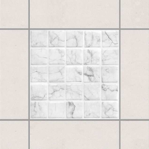 decoraçao cozinha Mosaic Tile Marble Look Bianco Carrara