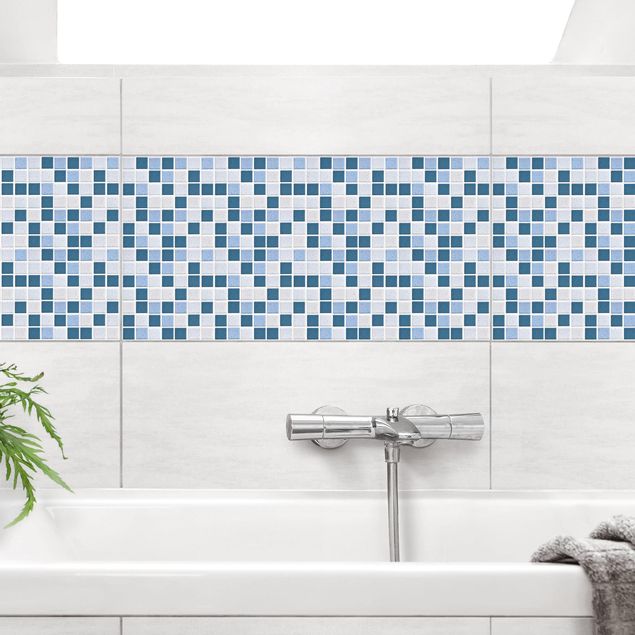Películas para azulejos imitação pedra Mosaic Tiles Blue Gray