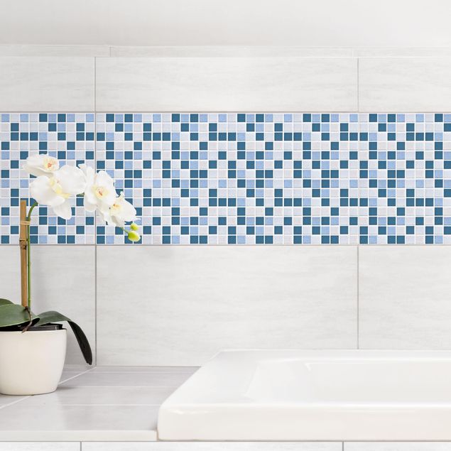 Películas para azulejos padrões Mosaic Tiles Blue Gray