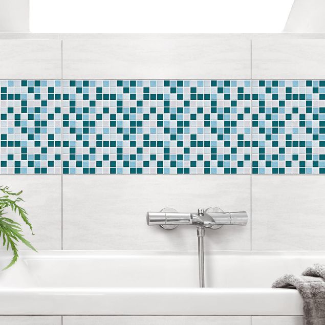 Películas para azulejos imitação pedra Mosaic Tiles Turquoise Blue