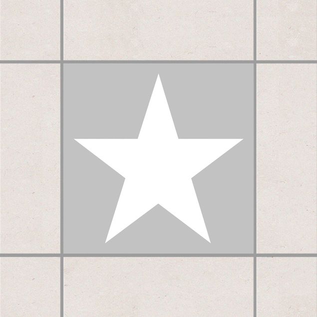 decoraçao para parede de cozinha Large white stars on grey