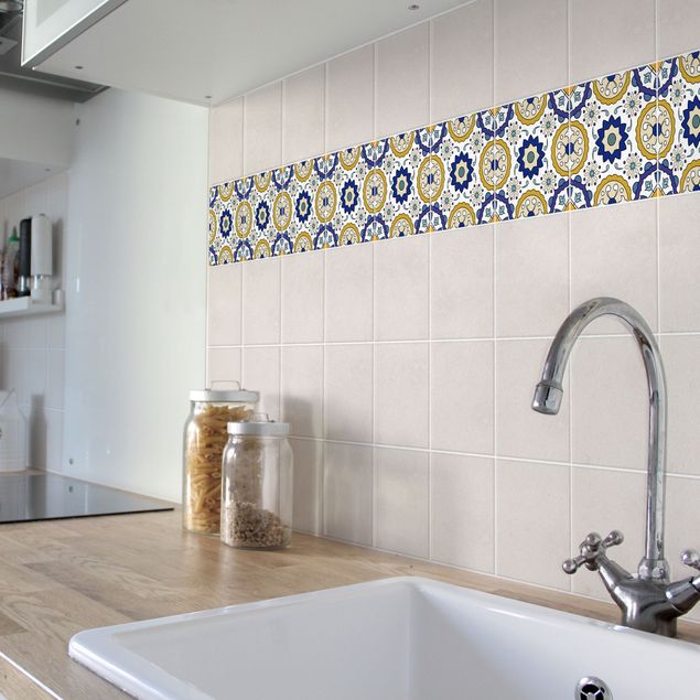 vinil autocolante para azulejos Portuguese tile panel from 4 Azulejo tiles