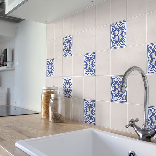 Películas para azulejos padrões Portuguese tile pattern blue
