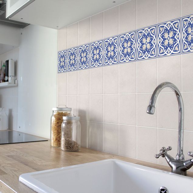 Películas para azulejos multicolorido Portuguese tile pattern blue