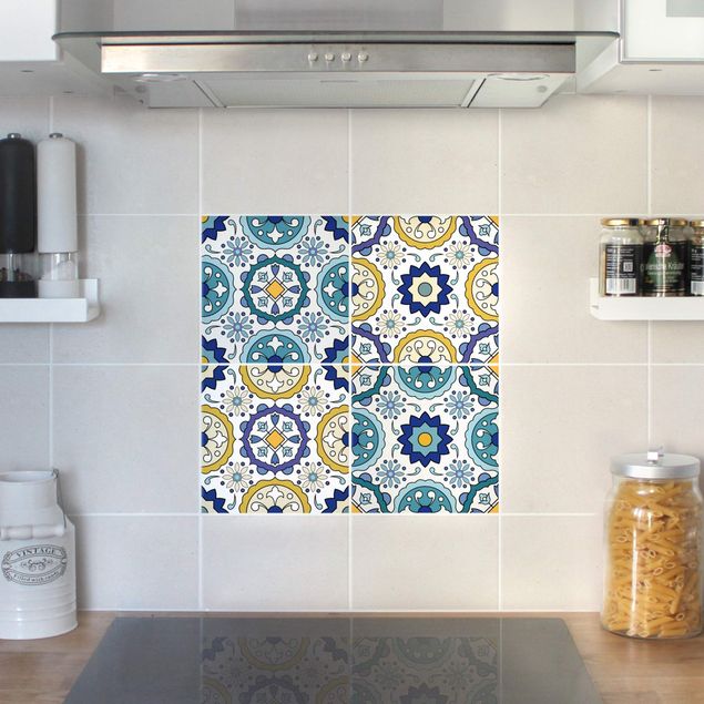 Películas para azulejos padrões 4 Portuguese Azulejo tiles