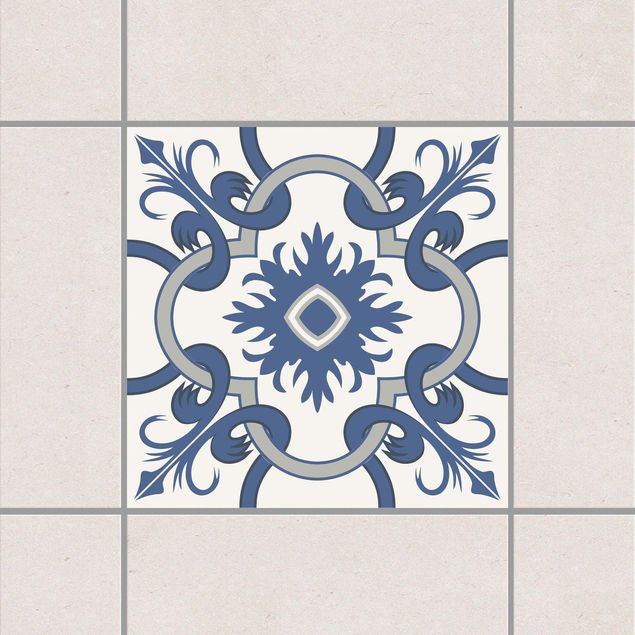 decoraçoes cozinha Spanish tiled backsplash crème blue