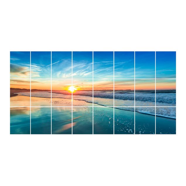 adesivos para azulejos Romantic Sunset By The Sea