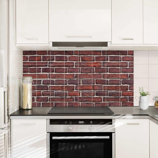 Películas para azulejos imitação pedra Brick Wall Red
