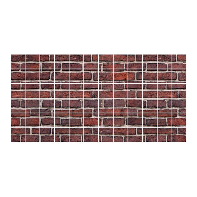 Películas para azulejos padrões Brick Wall Red