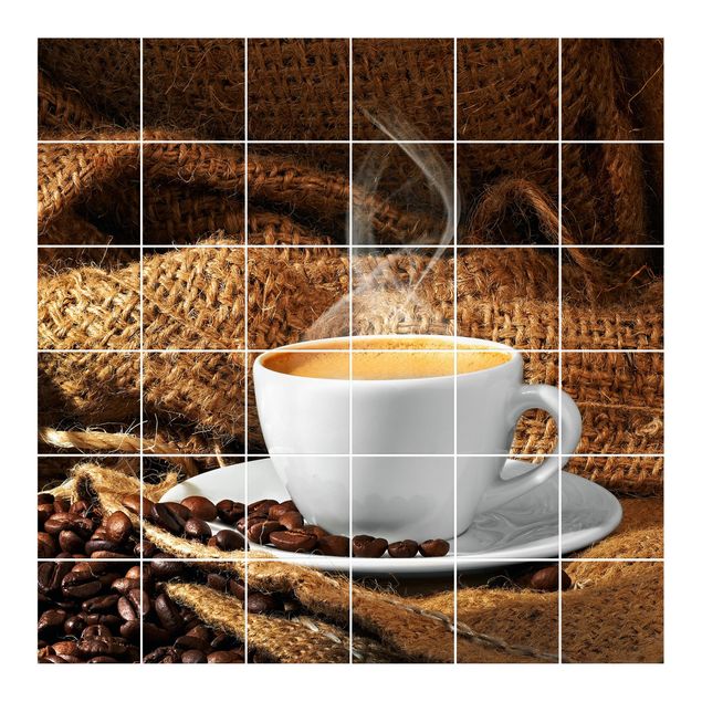 Películas para azulejos em marrom Morning Coffee