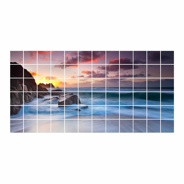 Películas para azulejos em vermelho By The Sea In Cornwall
