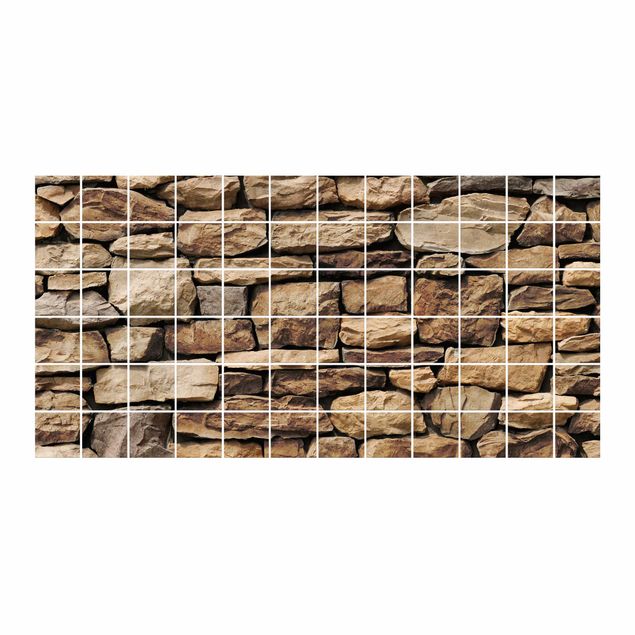 Películas para azulejos padrões American Stone Wall